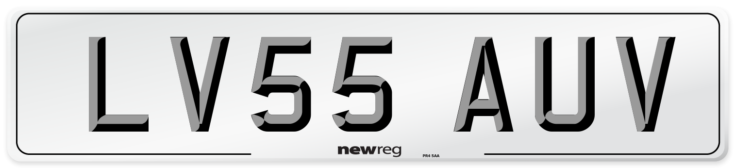 LV55 AUV Number Plate from New Reg